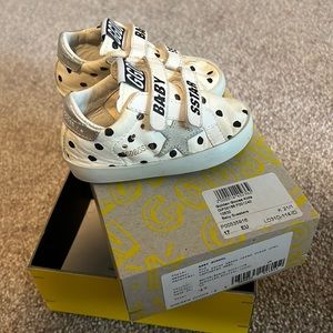 BLACK/WHITE/SILVER INFANT GOLDEN GOOSE SNEAKERS